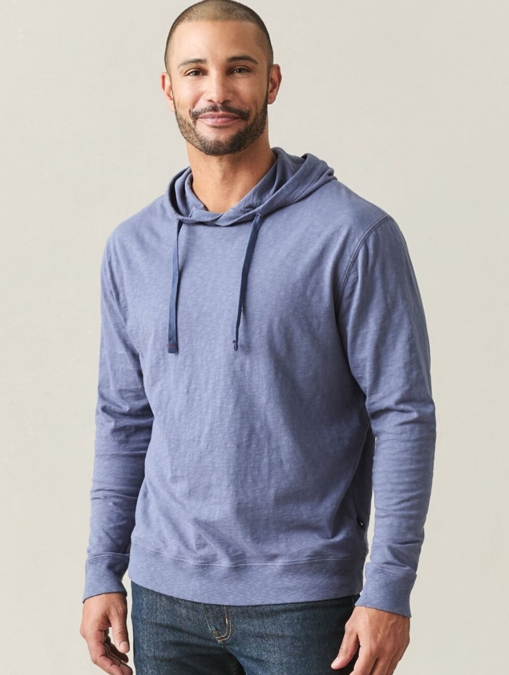 American Giant Slub Men's Summer Pullover Long Sleeve Shirt Hooded New